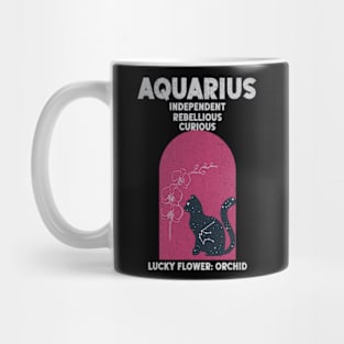 Aquarius Traits Lucky Flower Orchid Boho Zodiac Sign Astrology Mug